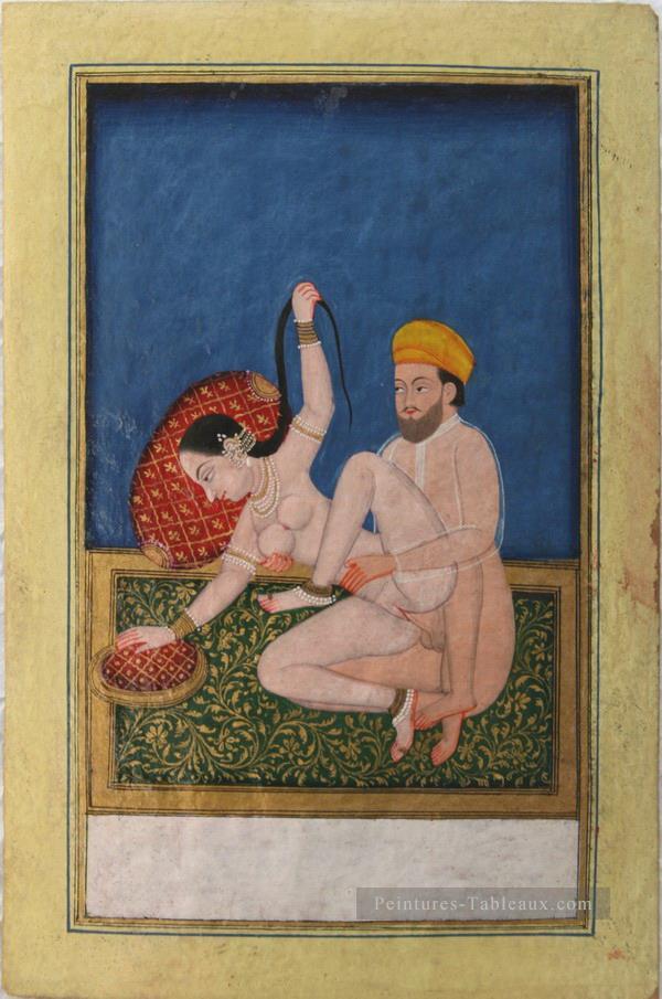 Asanas d’un Kalpa Sutra ou Koka Shastra manuscrit 3 sexy Peintures à l'huile